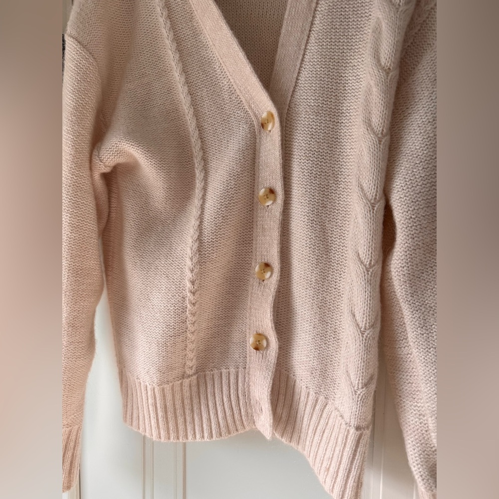 STAUD Blake Cable Knit Cardigan Wool Size M Sweater - Picture 5 of 6